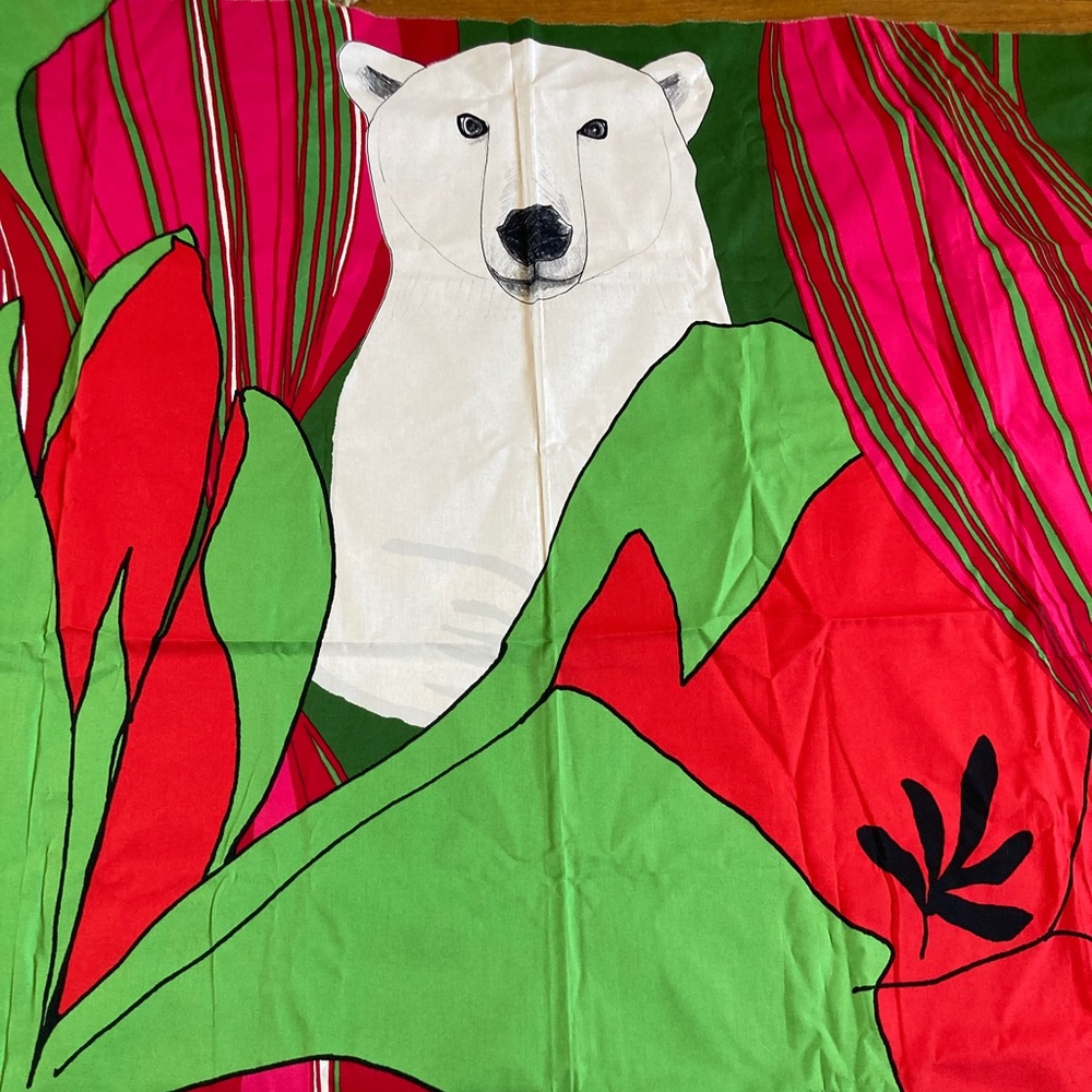 NWOT Vibrant XL Marimekko Polar Bear Fabric Piece